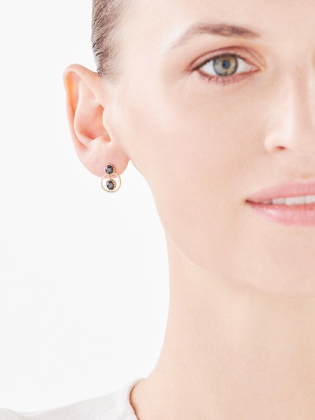 Yellow Gold Earrings with Onyx
