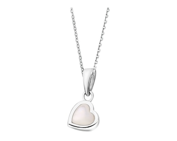 Sterling Silver Pendant with Mother of Pearl - Heart