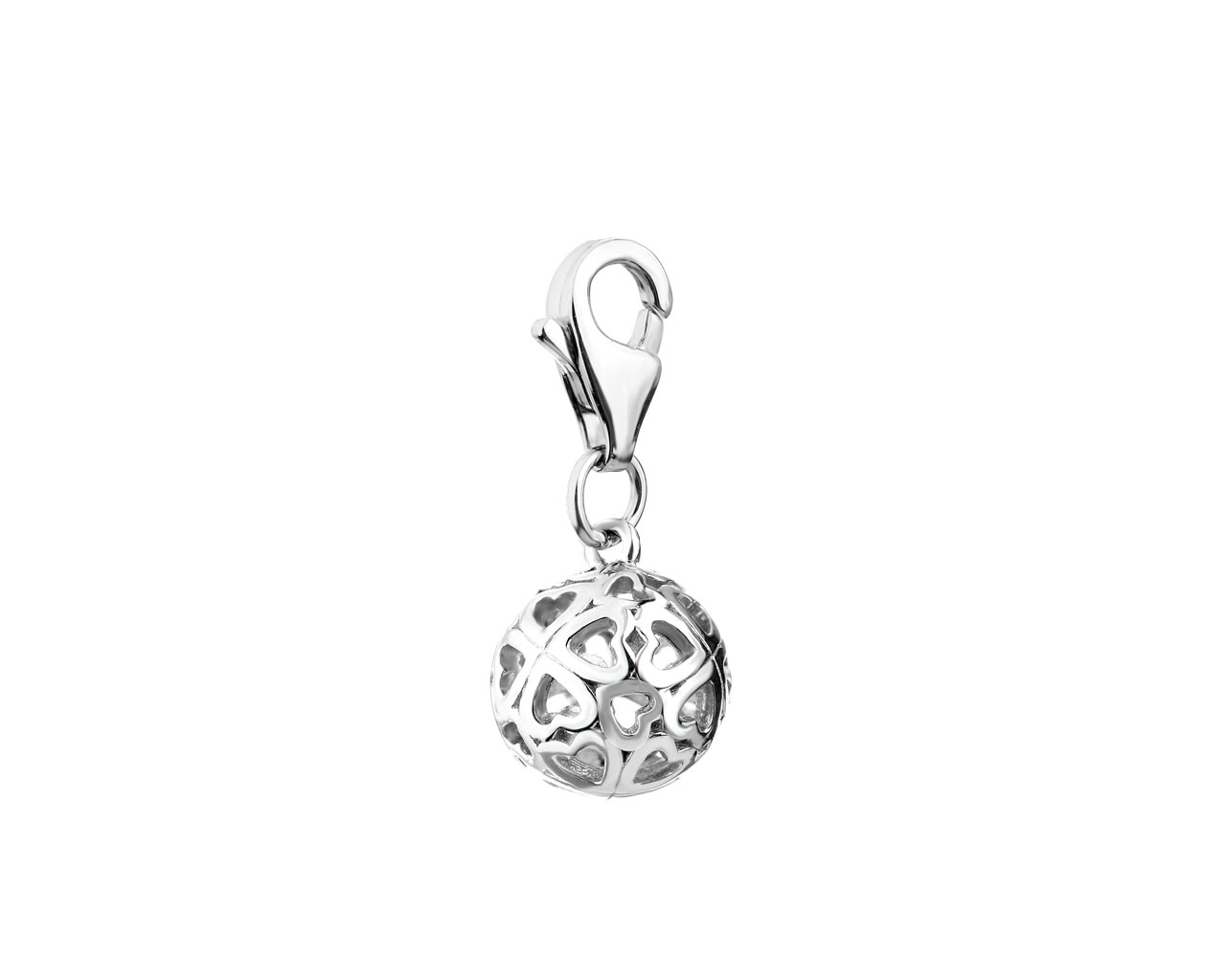 Sterling Silver Charms Pendant - Clover, Heart