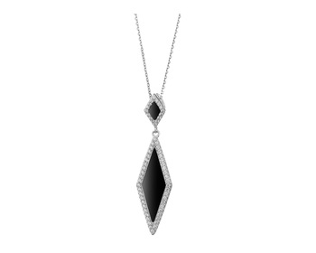 Sterling Silver Pendant with Cubic Zirconia & Onyx></noscript>
                    </a>
                </div>
                <div class=