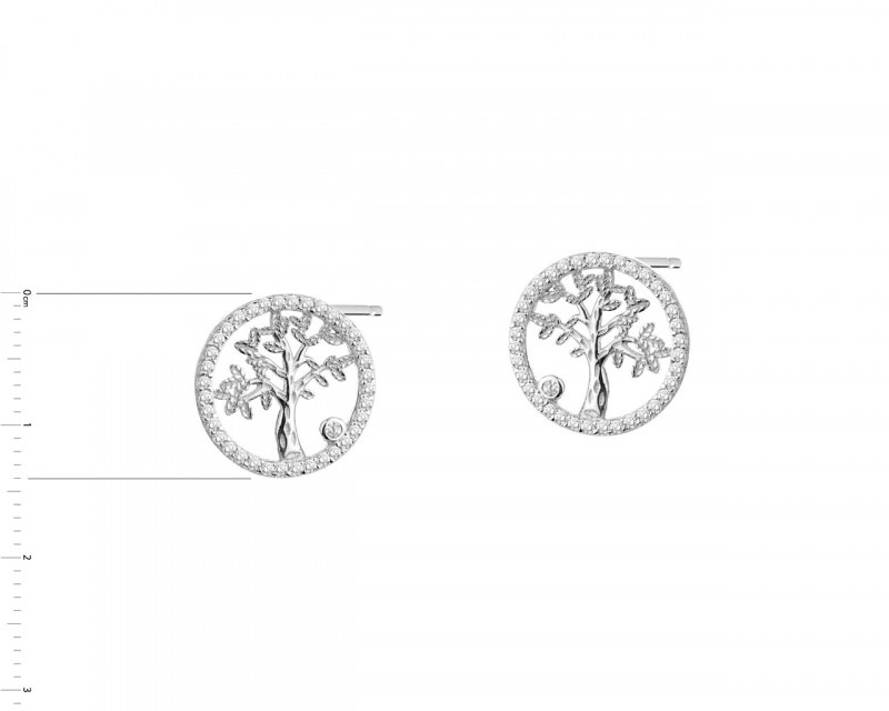 Kolczyki srebrne z cyrkoniami - drzewa