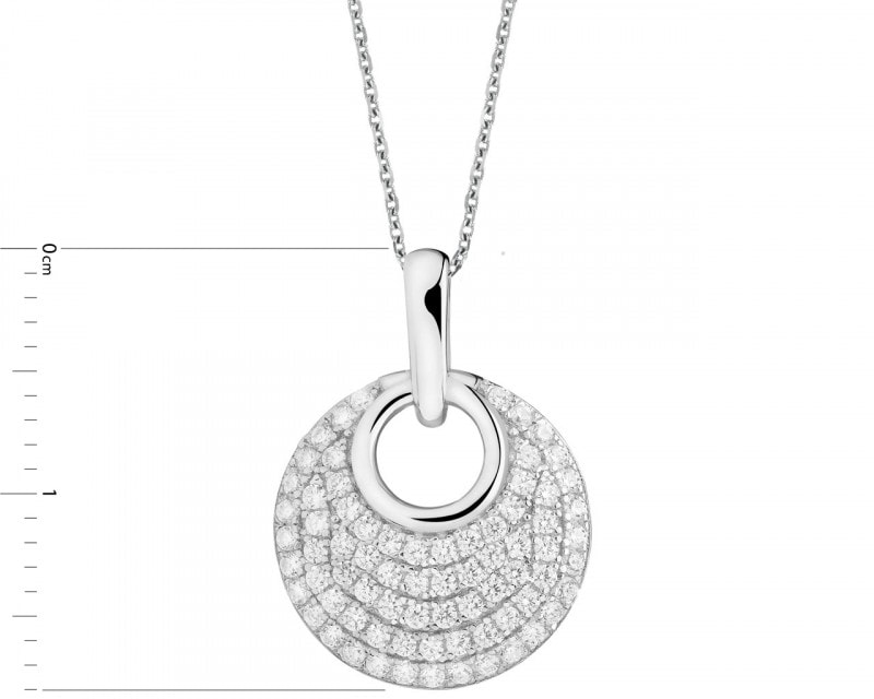Sterling Silver Pendant with Cubic Zirconia - Circle