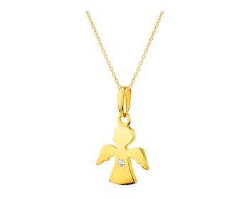 Yellow Gold Pendant with Cubic Zirconia - Angel></noscript>
                    </a>
                </div>
                <div class=