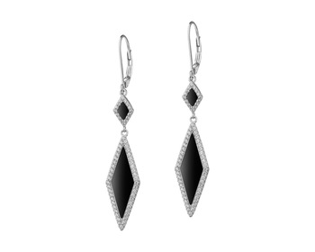 Sterling Silver Earrings with Cubic Zirconia & Onyx></noscript>
                    </a>
                </div>
                <div class=