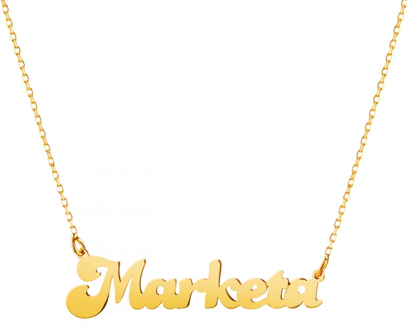 Yellow Gold Name Necklace - Marketa