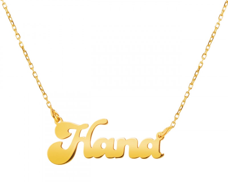 Yellow Gold Name Necklace - Hana