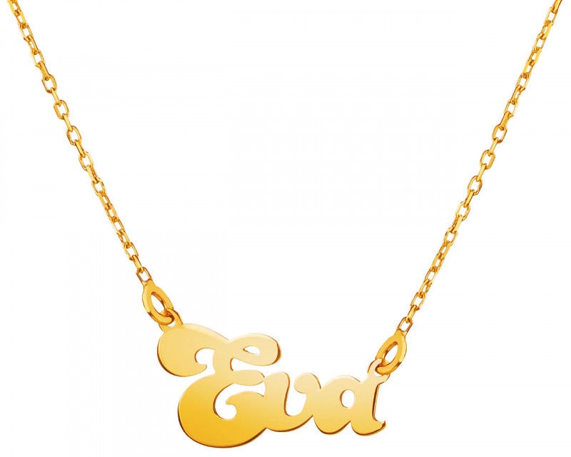 Yellow Gold Name Necklace - Eva