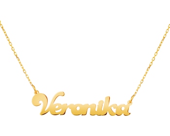 Yellow Gold Name Necklace - Veronika