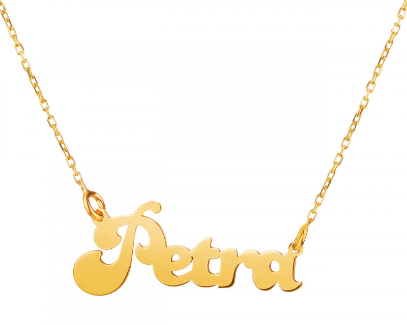 Yellow Gold Name Necklace - Petra