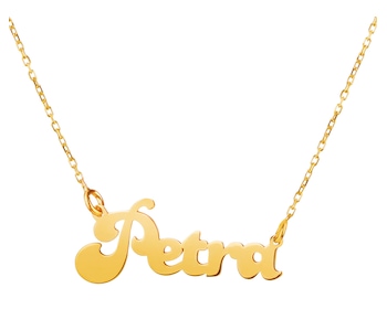 Yellow Gold Name Necklace - Petra