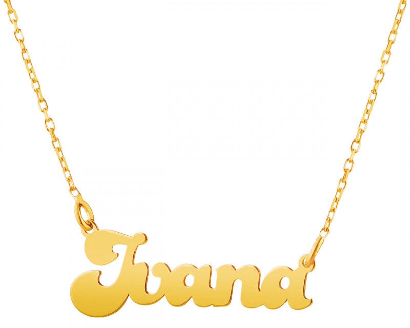 Yellow Gold Name Necklace - Ivana