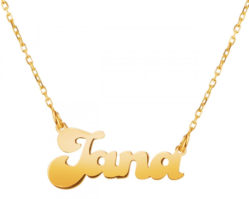 Yellow Gold Name Necklace - Jana