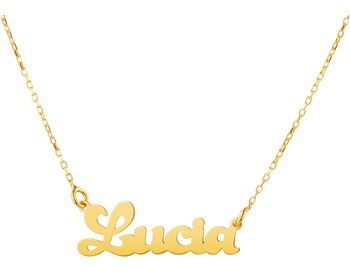 Yellow Gold Name Necklace - Lucia
