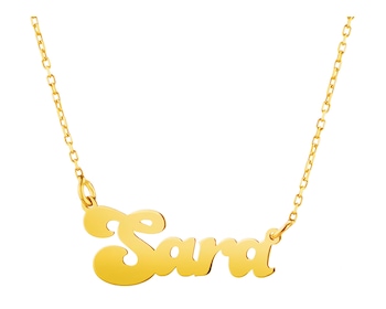 Yellow Gold Name Necklace - Sara