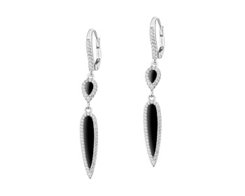 Sterling Silver Earrings with Cubic Zirconia & Onyx></noscript>
                    </a>
                </div>
                <div class=