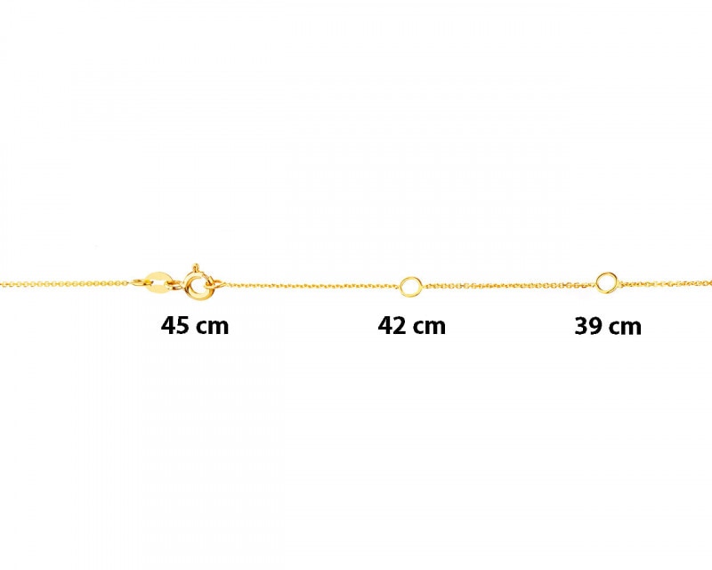 Yellow Gold Diamond Necklace - Cross 0,01 ct - fineness 14 K