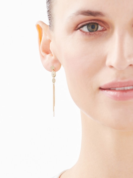 Yellow Gold Diamond Earrings 0,01 ct - fineness 14 K