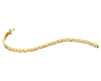 Náramek ze žlutého zlata s diamanty - 18 cm - 0,50 ct - ryzost 585