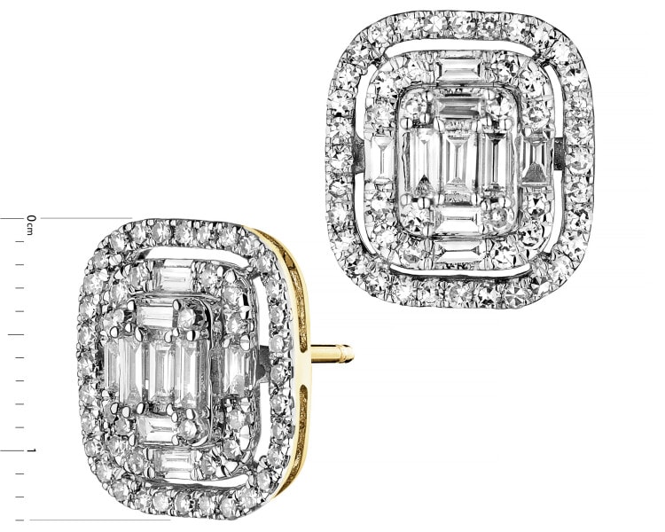 Náušnice ze žlutého zlata s diamanty - 1,00 ct - ryzost 585