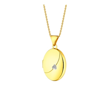 Yellow Gold Diamond Locket 0,005 ct - fineness 9 K
