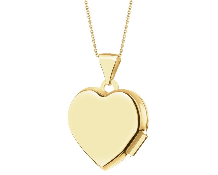 Zawieszka z żółtego złota z diamentami - puzderko - serce - 0,01 ct - próba 375