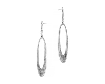 White Gold Diamond Earrings 1 ct - fineness 14 K