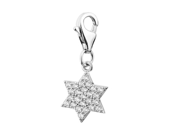 Sterling Silver Charms Pendant with Cubic Zirconia - Star