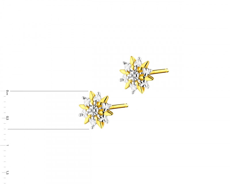 Yellow Gold Diamond Earrings 0,006 ct - fineness 14 K