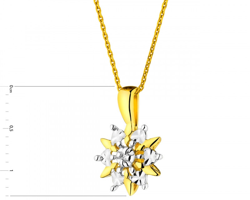 Yellow Gold Diamond Pendant 0,005 ct - fineness 14 K