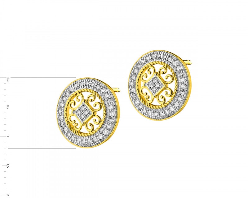 Yellow Gold Diamond Earrings 0,18 ct - fineness 14 K