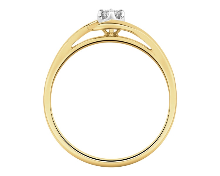 Yellow & White Gold Diamond Ring - 0,07 ct - fineness 585