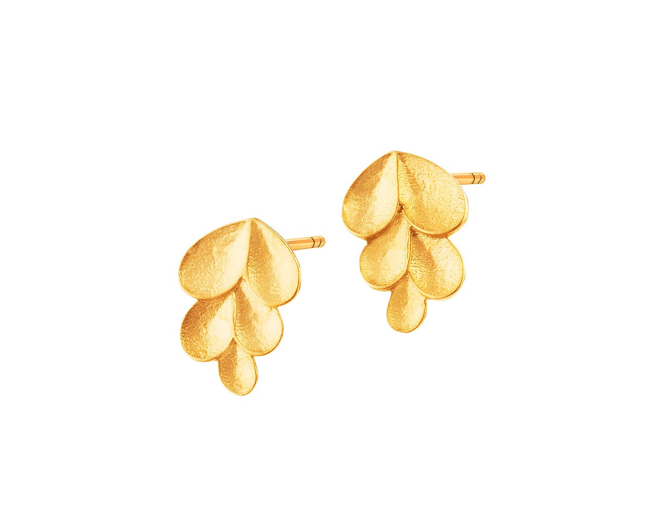 Złote kolczyki - liście