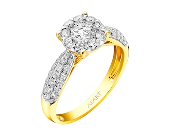Yellow Gold Diamond Ring 1,02 ct - fineness 14 K