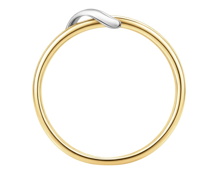 Pierścionek z żółtego i białego złota z brylantami - 0,04 ct - próba 585