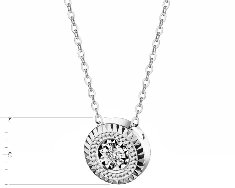 White Gold Diamond Necklace - 0,04 ct - fineness 14 K