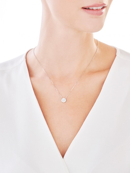 White Gold Diamond Necklace 0,04 ct - fineness 14 K