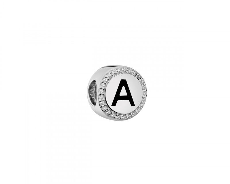 Sterling Silver Beads Pendant - Letter A
