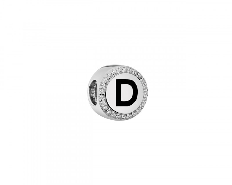 Zawieszka srebrna beads - litera D