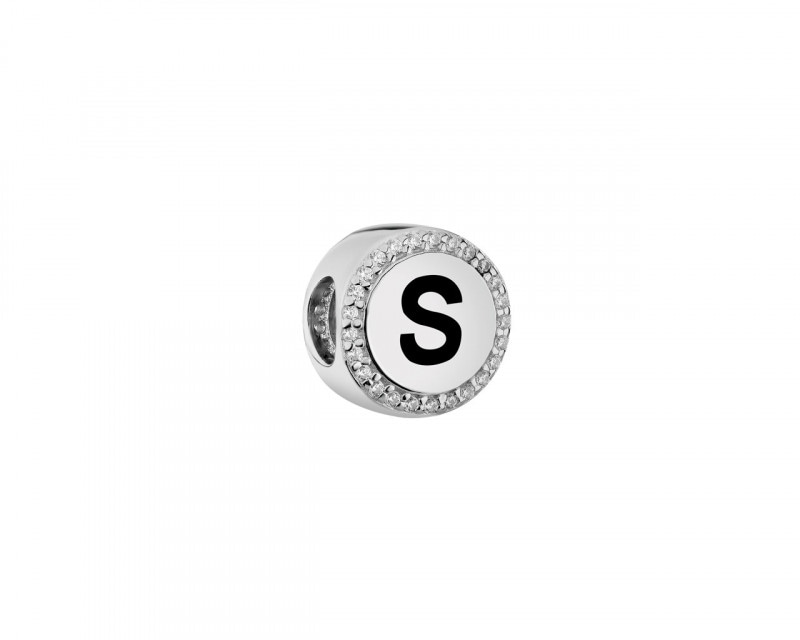 Zawieszka srebrna beads - litera S
