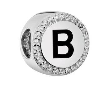 Zawieszka srebrna beads - litera B