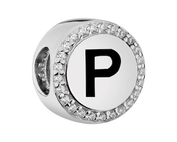 Zawieszka srebrna beads - litera P