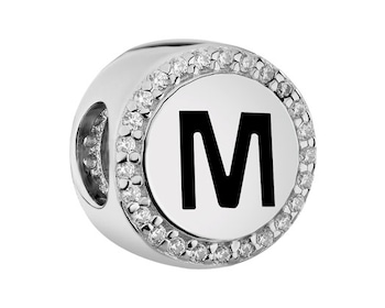 Zawieszka srebrna beads - litera M