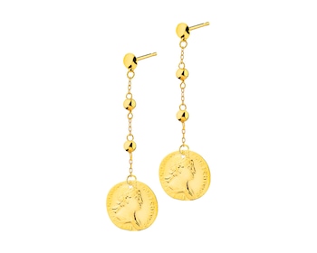 Yellow Gold Earrings - Coins