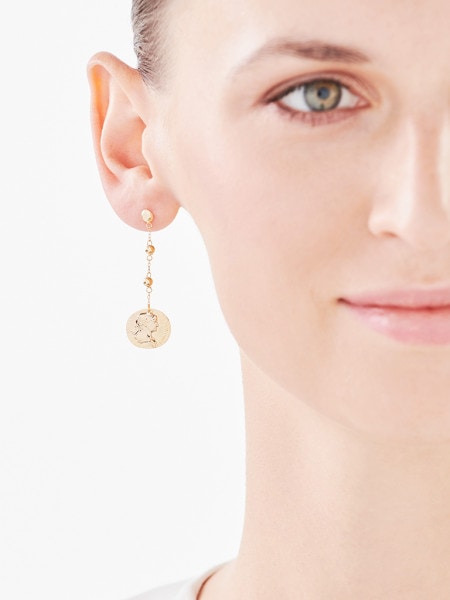 Yellow Gold Earrings - Coins