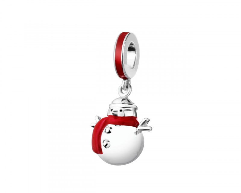 Sterling Silver Beads Pendant - Snowman