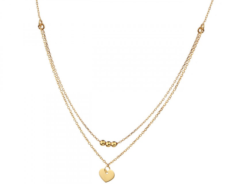 Gold Plated Silver Necklace - Heart