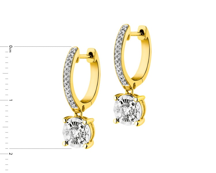 Yellow & White Gold Diamond Earrings 0,28 ct - fineness 585