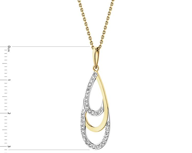 Yellow Gold Diamond Pendant - 0,10 ct - fineness 9 K