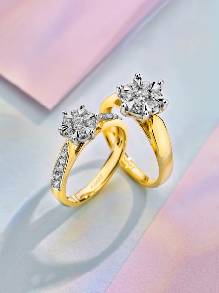 Yellow & White Gold Diamond Ring 0,84 ct - fineness 585