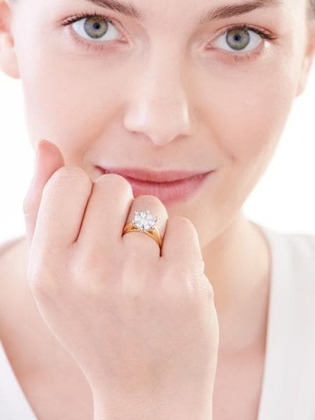 Yellow & White Gold Diamond Ring 0,84 ct - fineness 14 K